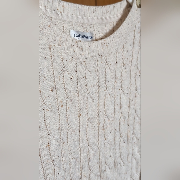 Croft & Barrow Cream Cable Knit Sweater Medium NWT - Picture 7 of 9